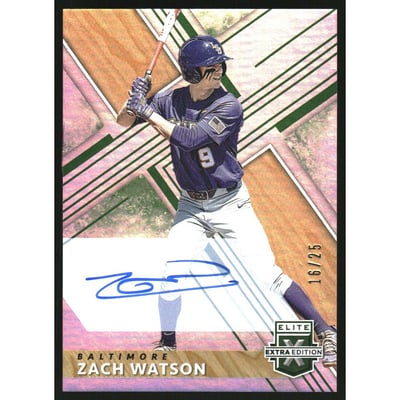 2019 Elite Extra Edition Autographs Emerald #79 Zach Watson/25