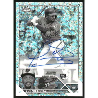 2023 Topps Chrome Rookie Autographs Black and White Mini-Diamond Refractors #RAYDI Yusniel Diaz