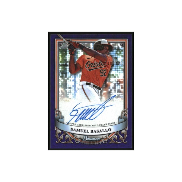 2024 Bowman Sterling Prospect Autographs Purple Samuel Basallo 