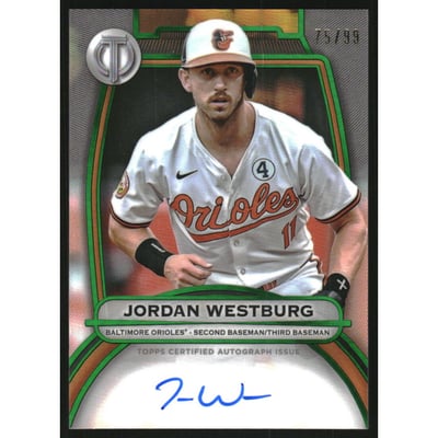 2025 Topps Tribute Autographs Green #TAWEST Jordan Westburg