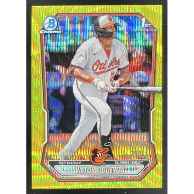 2026 Bowman Chrome Prospects Yellow Wave #BCP-117 Victor Figueroa RC /75