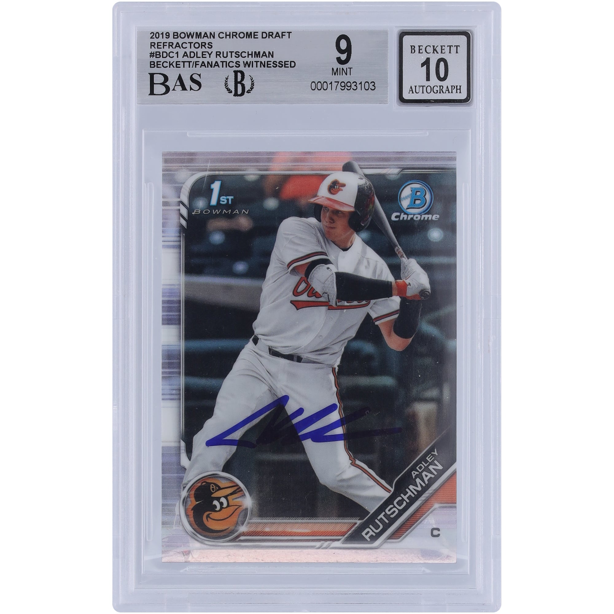 2019 Adley Rutschman Bowman 1st Chrome refractor
