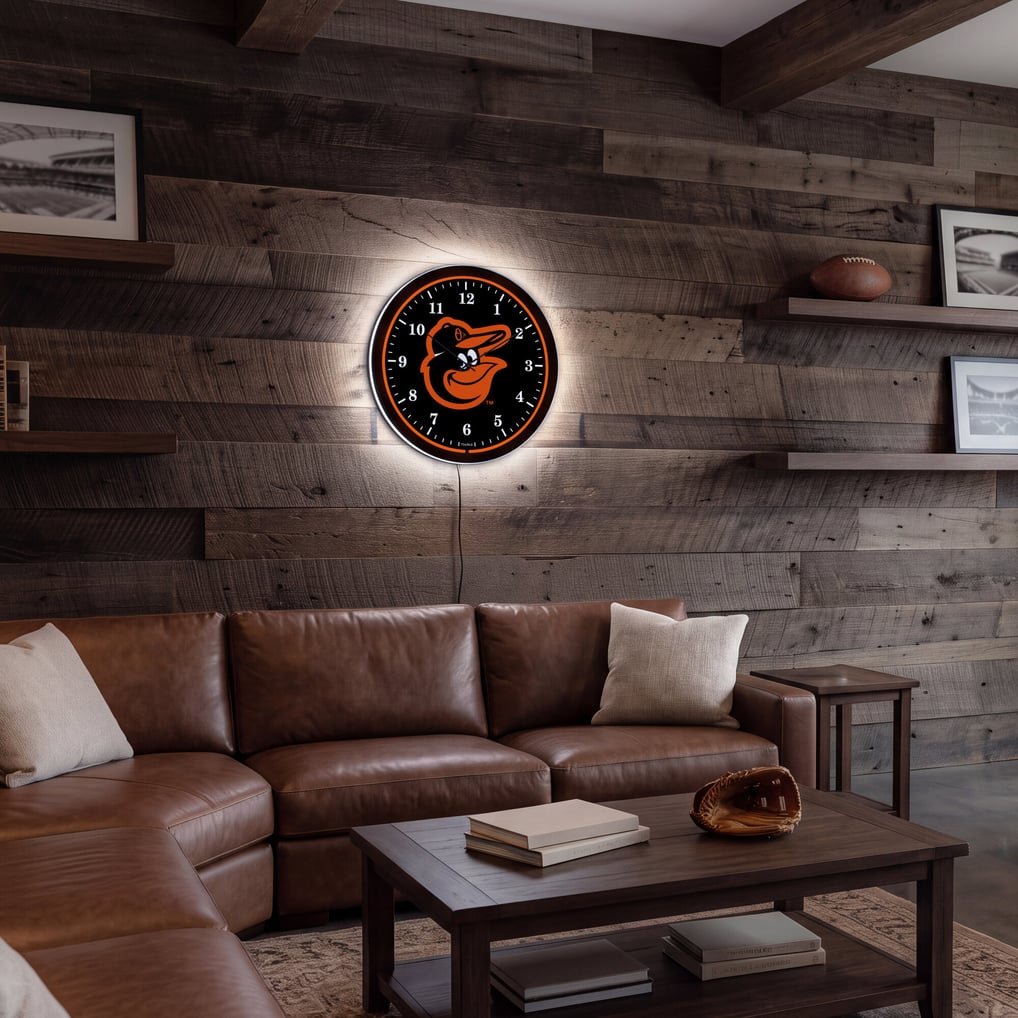 Baltimore Orioles 18" Lighted Round LED Wall Clock