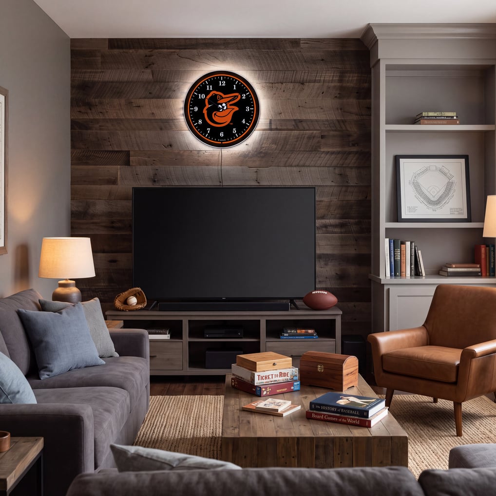 Baltimore Orioles 18" Lighted Round LED Wall Clock