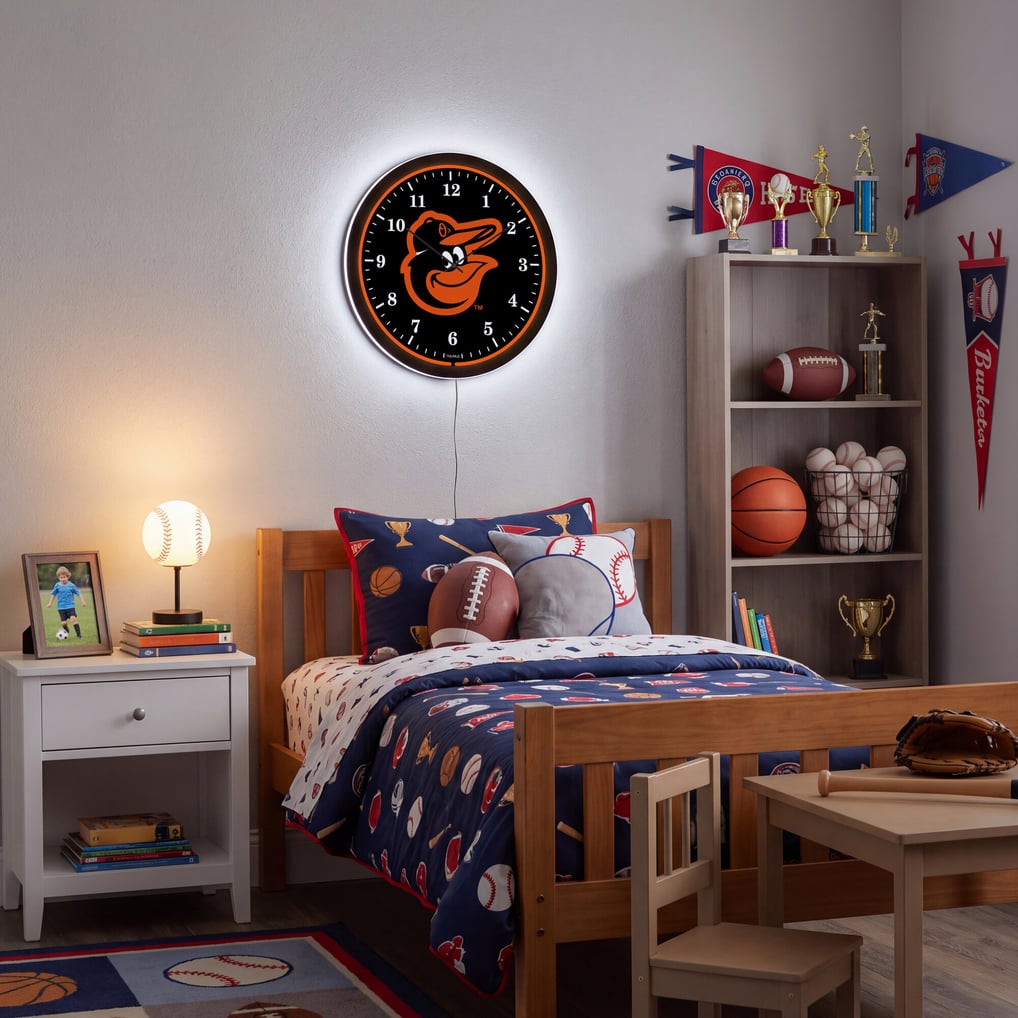 Baltimore Orioles 18" Lighted Round LED Wall Clock