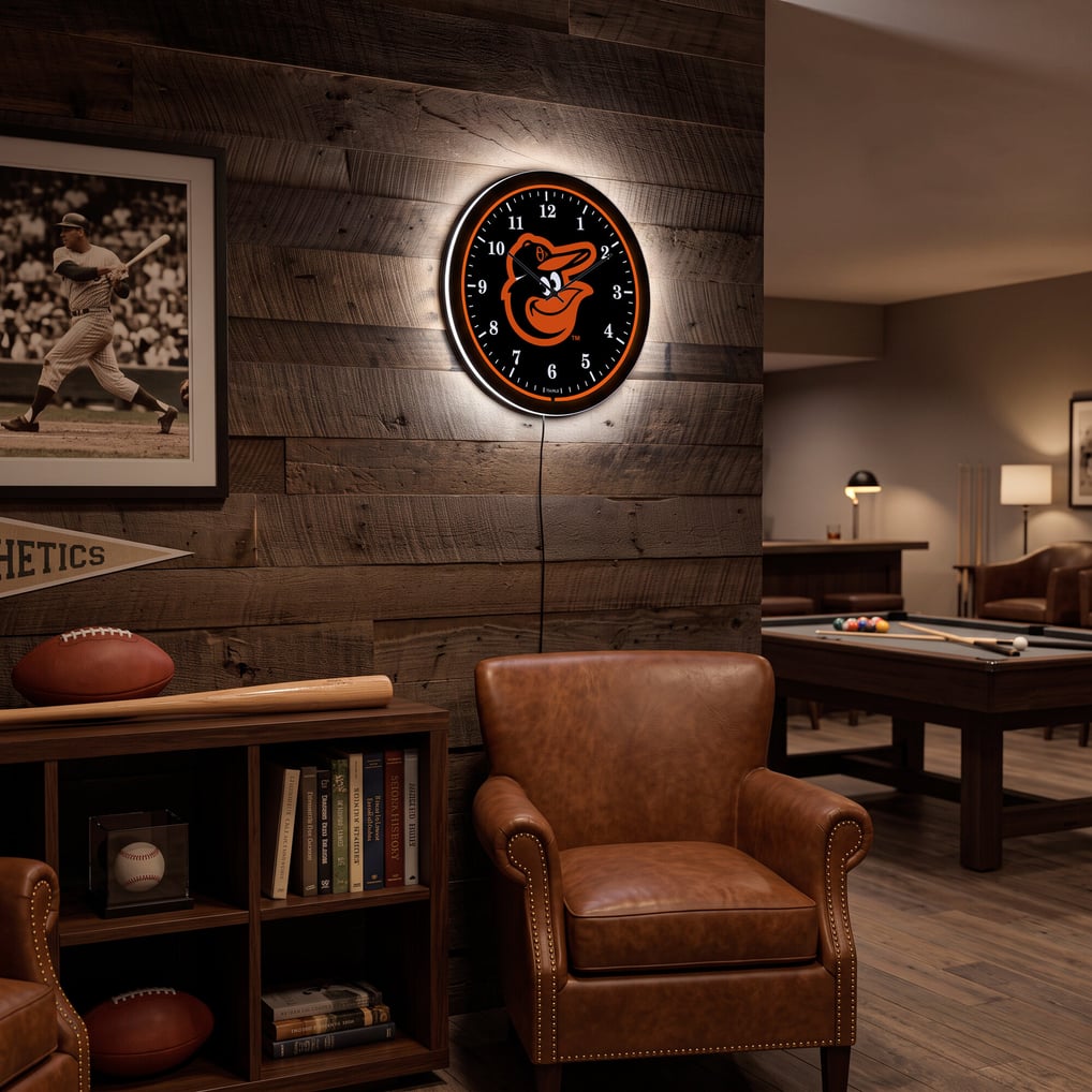 Baltimore Orioles 18" Lighted Round LED Wall Clock