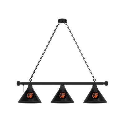 Baltimore Orioles 3-Shade Billiard Light with Black Fixture