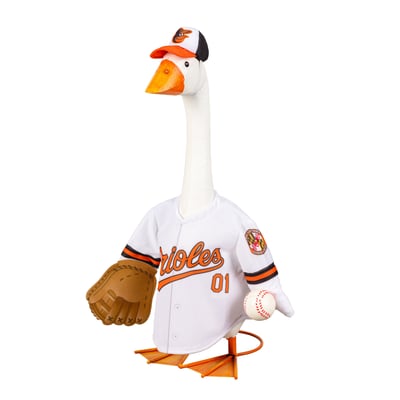 Baltimore Orioles Gameday Porch Goose Statue & Team Uniform Set
