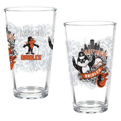 Baltimore Orioles Two-Piece 16oz. Hometown Series Pint Glass Set