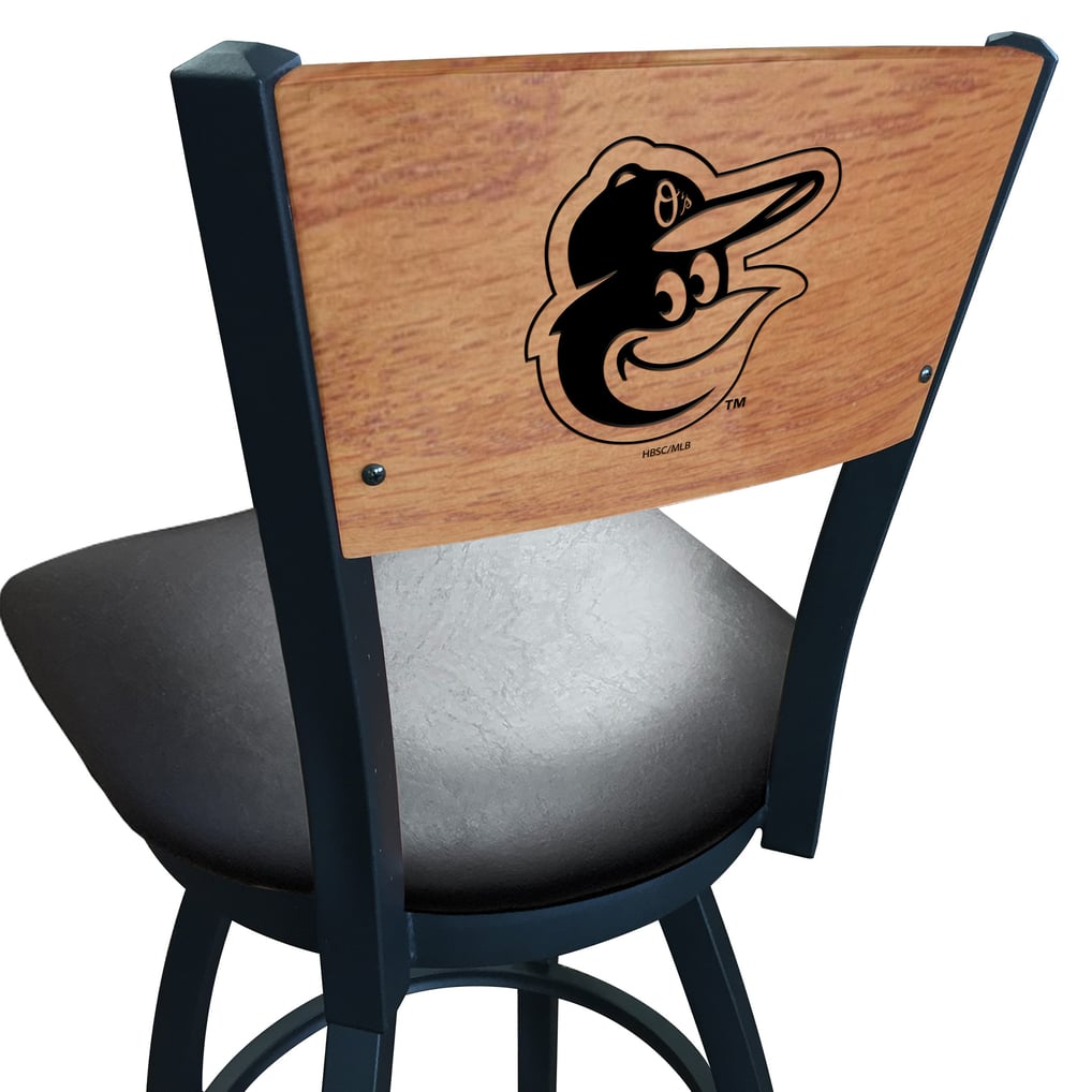 Baltimore Orioles 30" Vinyl Swivel Laser Engraved Counter Stool - Black