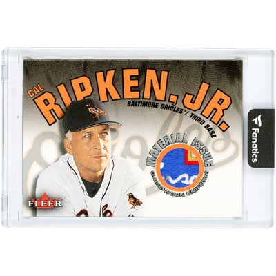 Cal Ripken Jr. Baltimore Orioles 2001 Fleer Game Used Logo Relic #CR Card