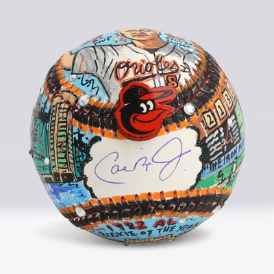 Cal Ripken Jr. Baltimore Orioles Autographed Fanatics Authentic Baseball - Art by Charles Fazzino - NF70446029