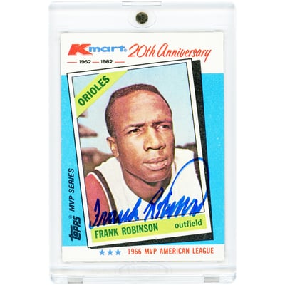 Frank Robinson Baltimore Orioles Autographed 1982 Topps MVP Series Kmart 20th Anniversary #9 Card 