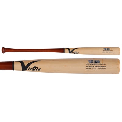 Gunnar Henderson Baltimore Orioles Fanatics Authentic Player-Issued Tan and Brown Victus Bat from the 2023 MLB Season - NF70456937