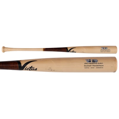 Gunnar Henderson Baltimore Orioles Fanatics Authentic Player-Issued Tan Victus Bat from the 2023 MLB Season - NF70456933