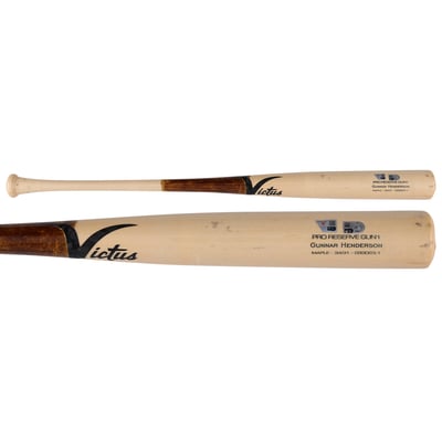 Gunnar Henderson Baltimore Orioles Fanatics Authentic Player-Issued Tan Victus Bat from the 2023 MLB Season - NF70456934