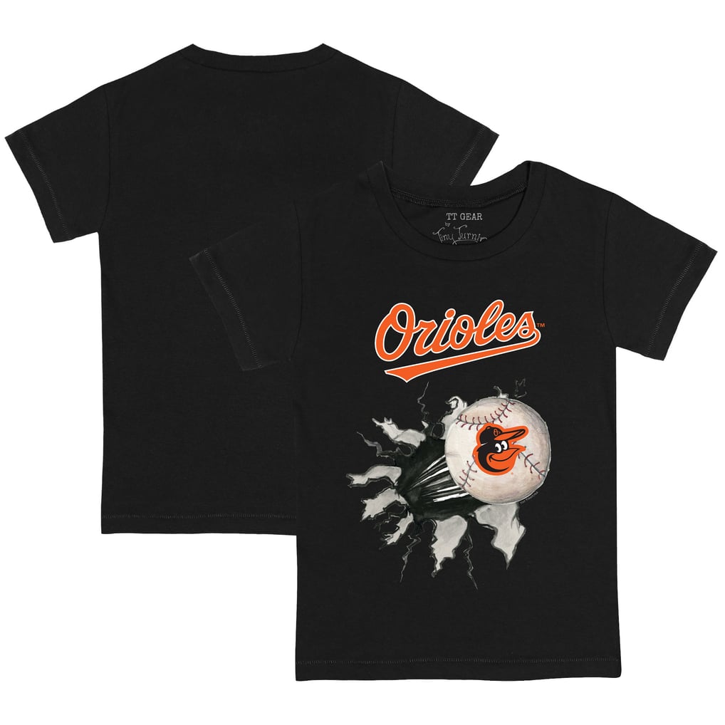 Baltimore Orioles Tiny Turnip Infant Baseball Tear T-Shirt - Black