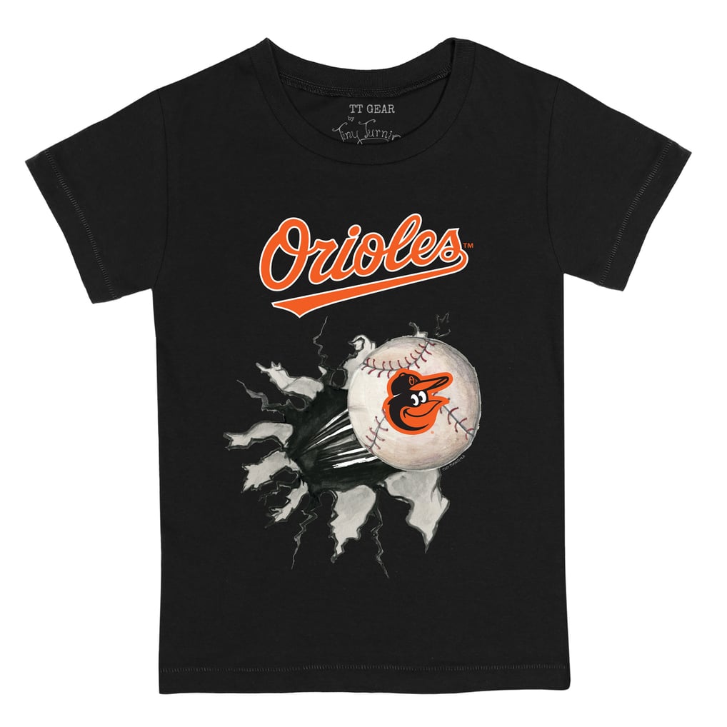 Baltimore Orioles Tiny Turnip Infant Baseball Tear T-Shirt - Black