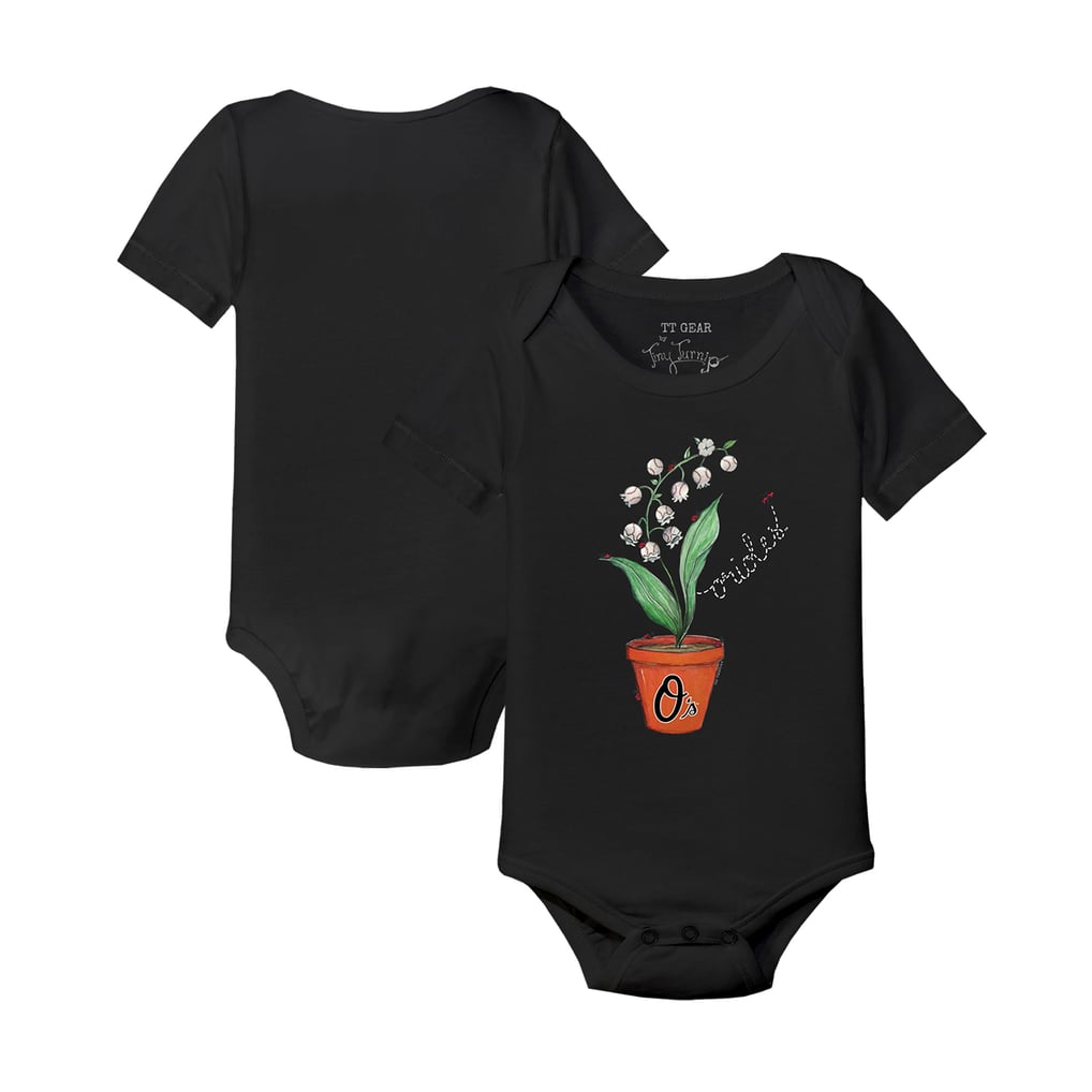 Baltimore Orioles Tiny Turnip Infant Lilies & Ladybugs Bodysuit - Black