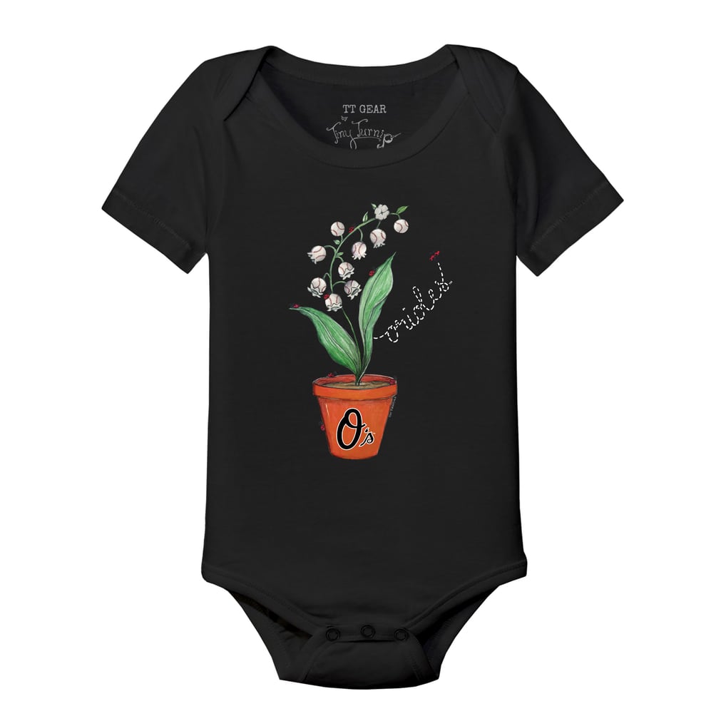Baltimore Orioles Tiny Turnip Infant Lilies & Ladybugs Bodysuit - Black