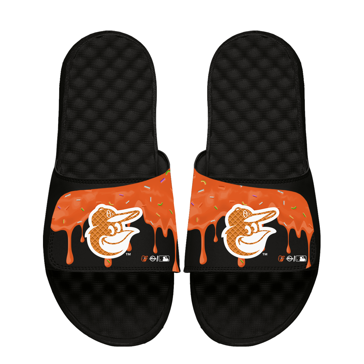 Baltimore Orioles ISlide Ice Cream Drip Slide Sandals display picture 1