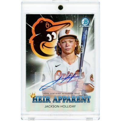 Jackson Holliday Baltimore Orioles Autographed 2022 Bowman Chrome Heir Apparent #HA-1 #20/99 Card