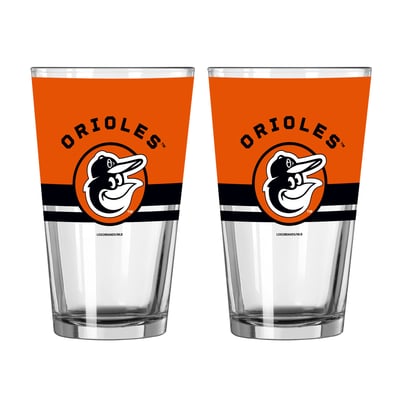 Baltimore Orioles Logo Brands Two-Piece 16oz. Horizon Pint Glass Set