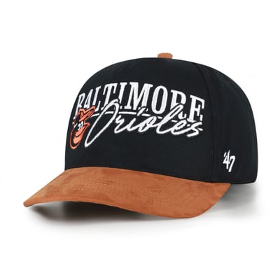 Baltimore Orioles '47 Scribe Line Hitch Adjustable Hat - Black/Light Brown