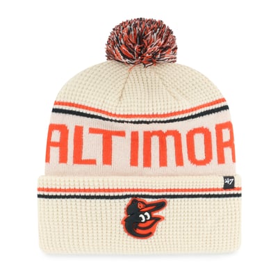 Baltimore Orioles '47 Quattrle Cuffed Knit Hat with Pom - Natural