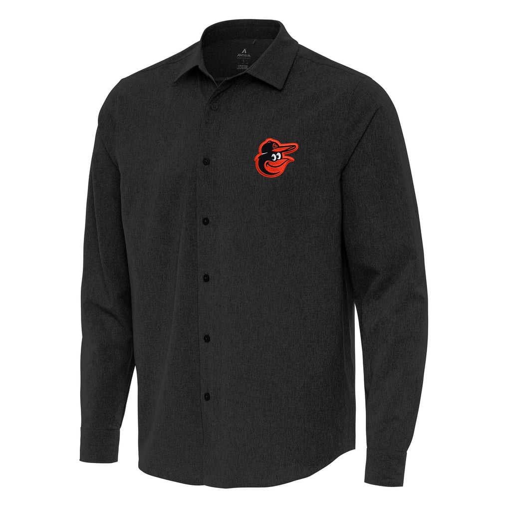 Baltimore Orioles Antigua Exposure Long Sleeve Button-Up Shirt - Black