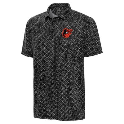 Baltimore Orioles Antigua Logo Vigorous Polo - Black