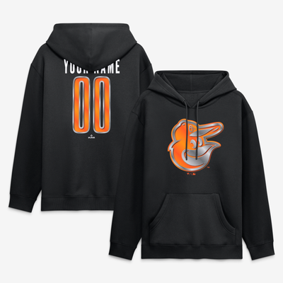 Baltimore Orioles  Forged Mascot Personalized Name & Number Hoodie - Black