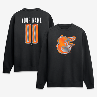 Baltimore Orioles  Forged Mascot Personalized Name & Number Sweatshirt - Black