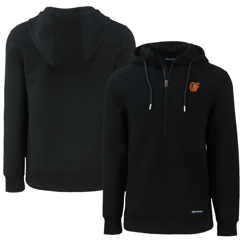  Baltimore Orioles Cutter & Buck Roam Eco Half-Zip Recycled Pullover Hoodie - Black