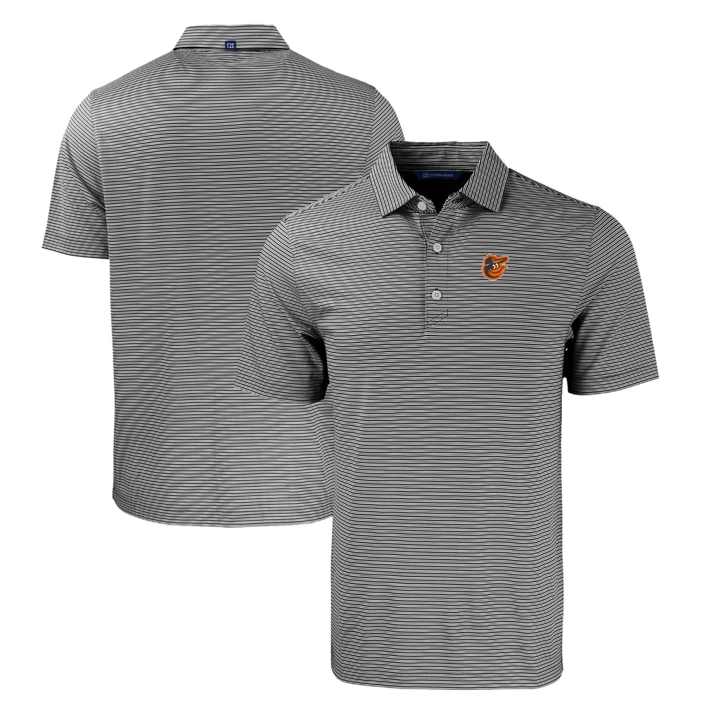 Baltimore Orioles Cutter & Buck Forge Eco Double Stripe Stretch Recycled Polo - Black/White