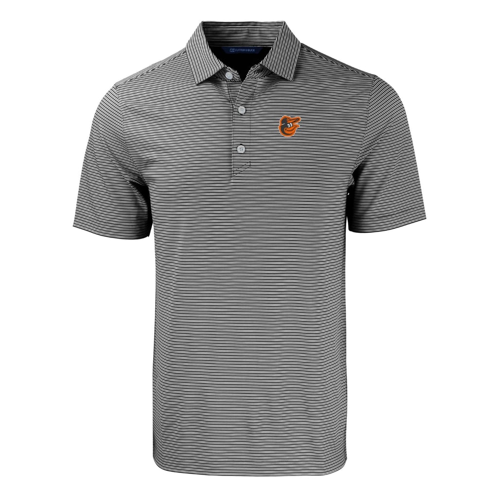 Baltimore Orioles Cutter & Buck Forge Eco Double Stripe Stretch Recycled Polo - Black/White