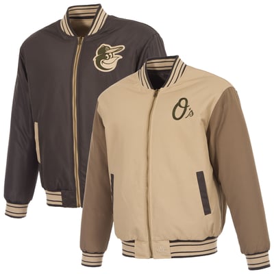 Baltimore Orioles JH Design Reversible Canvas Full-Zip Jacket - Tan/Brown