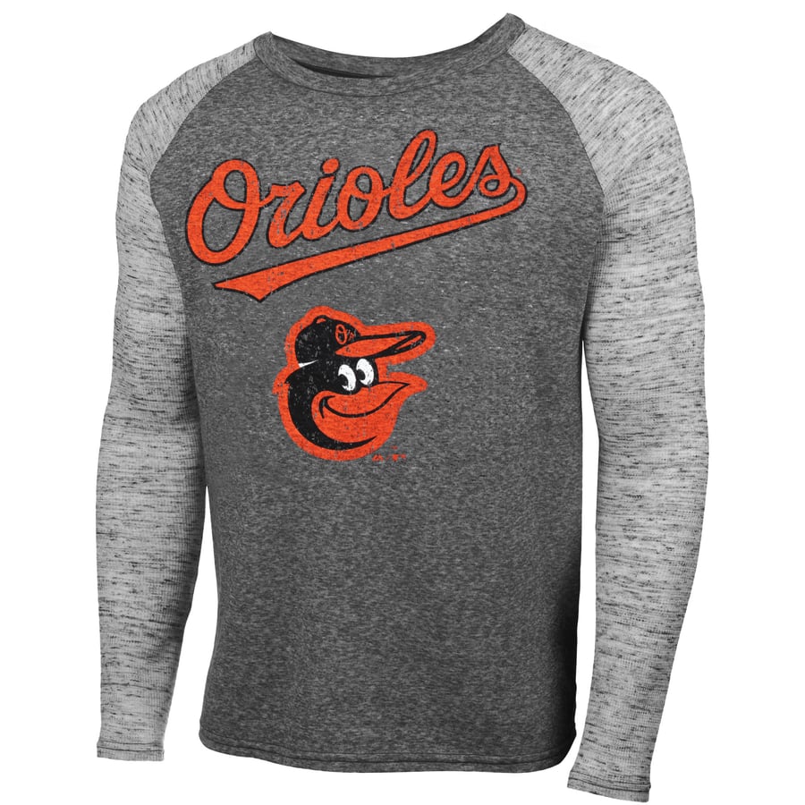 Men's Baltimore Orioles Majestic Threads Black Double Face Thermal Slub ...