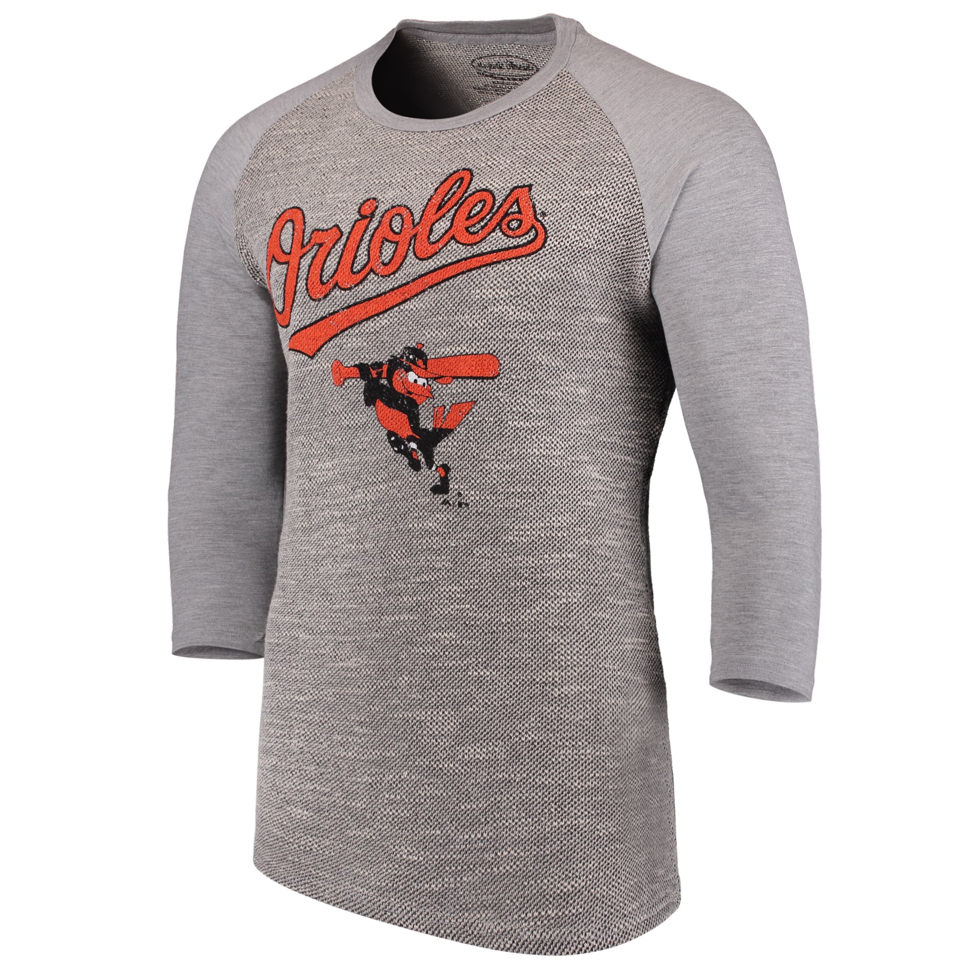 Men's Baltimore Orioles Majestic Threads Gray Tri-Yarn French Terry 3/4 ...