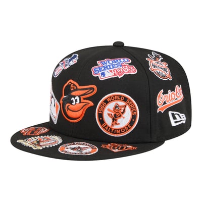  Baltimore Orioles New Era All Over 59FIFTY Fitted Hat - Black