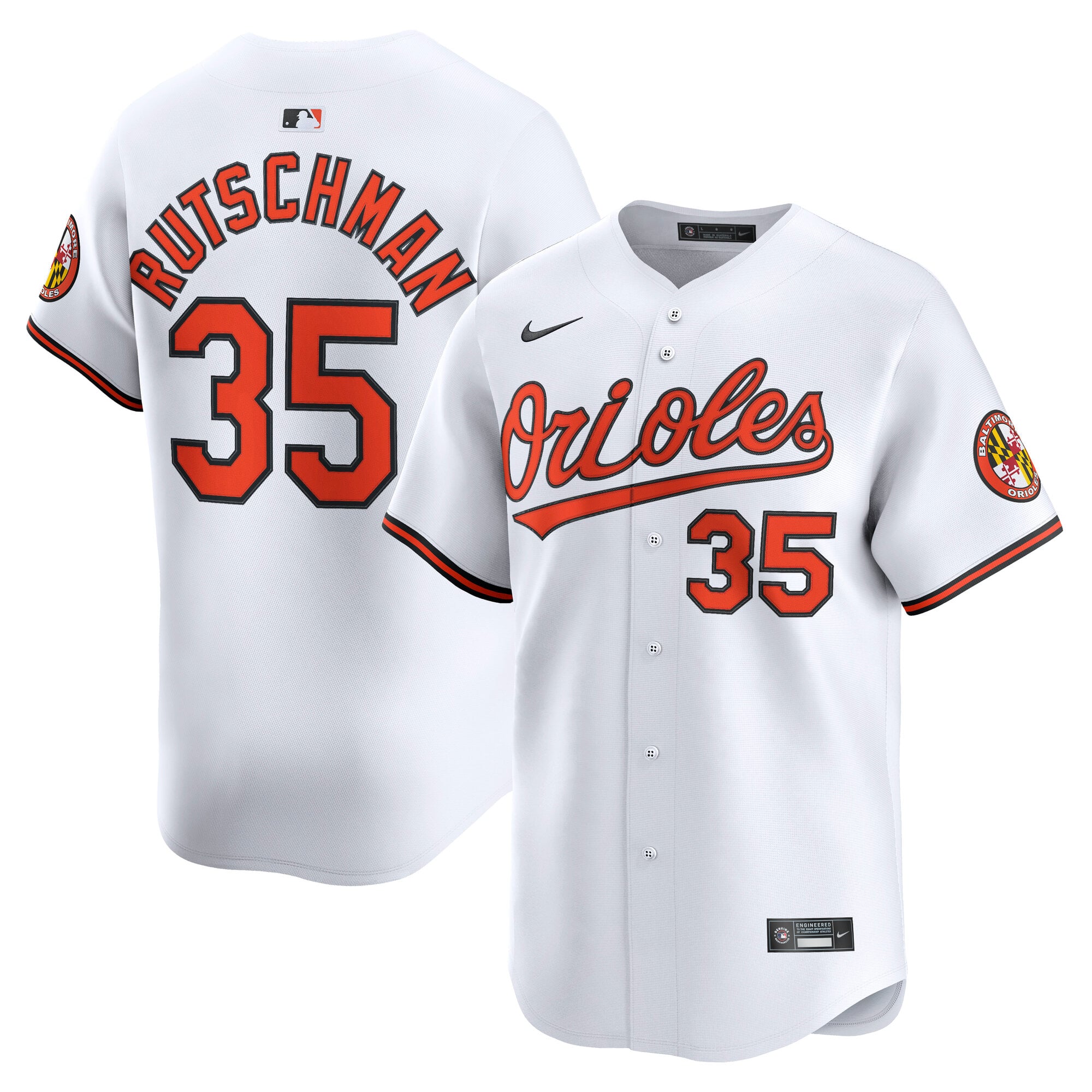 Men's Baltimore Orioles Adley Rutschman Nike White Home Limited Player ...