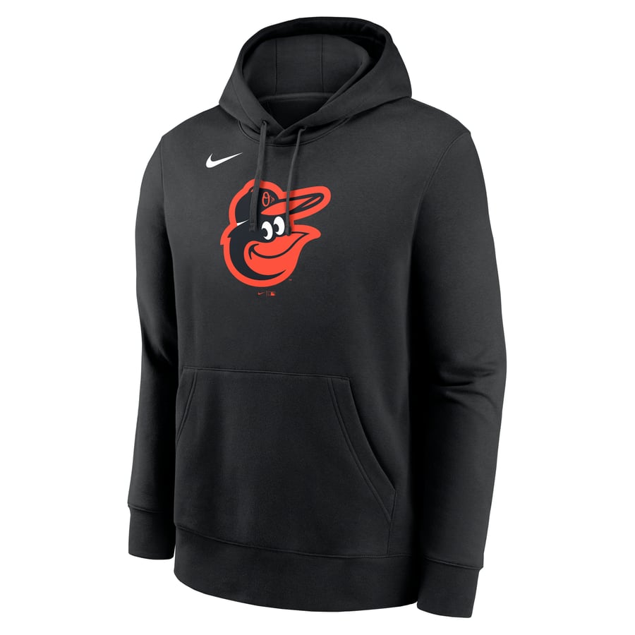 Baltimore Orioles Nike Logo Club Fleece Pullover Hoodie - Black