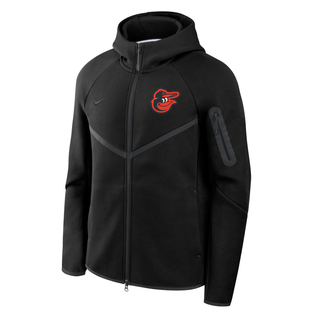 Baltimore Orioles Nike Tech Fleece Raglan Full-Zip Windrunner Hoodie - Black