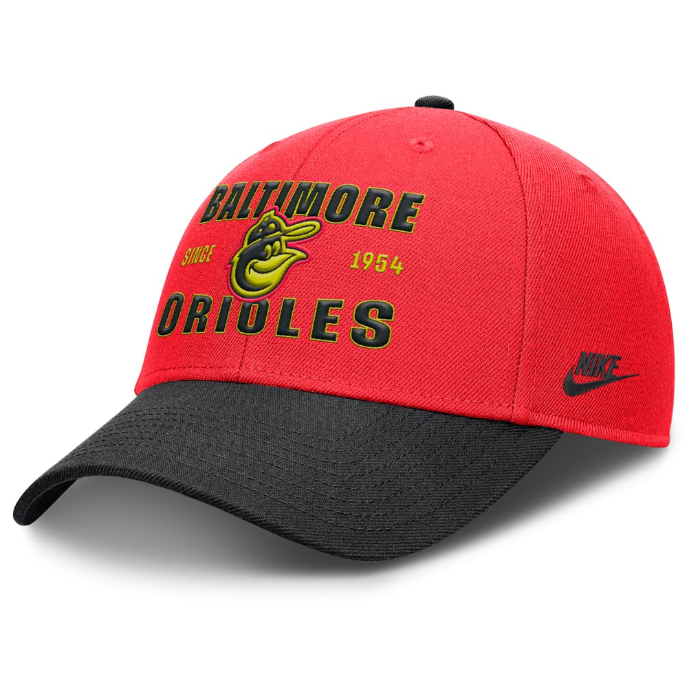 Baltimore Orioles Nike Neon 90s Rise Adjustable Hat - Crimson/Black