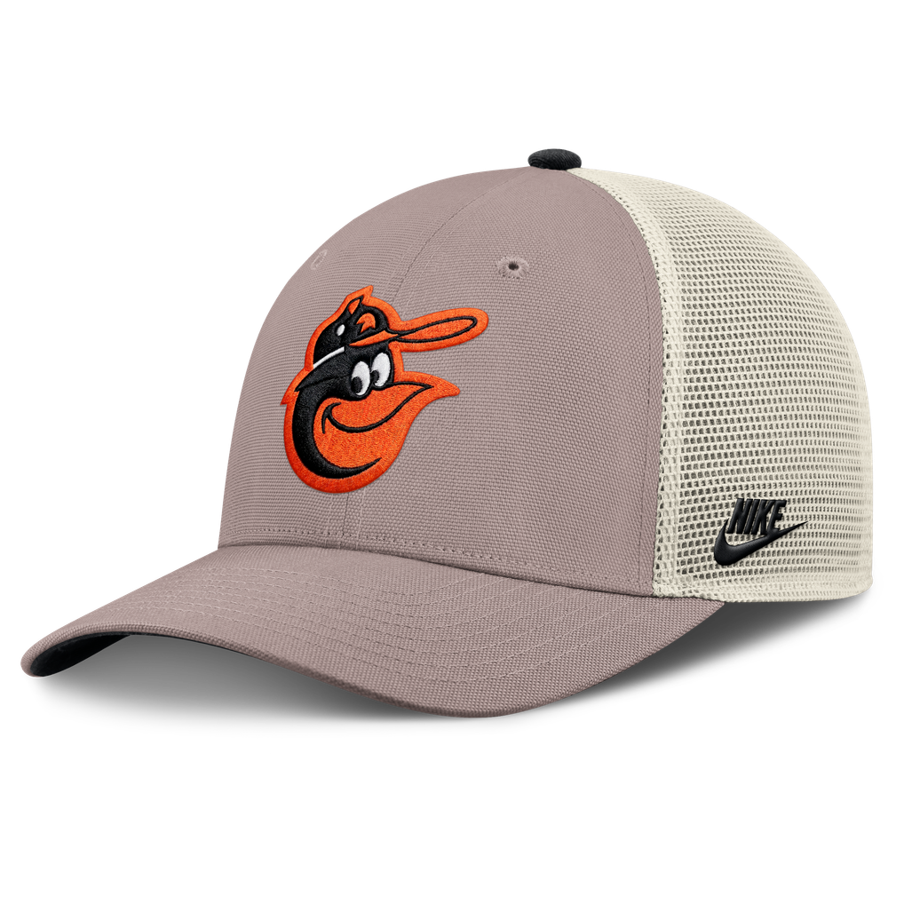 Baltimore Orioles Nike Rise Adjustable Trucker Hat - Khaki