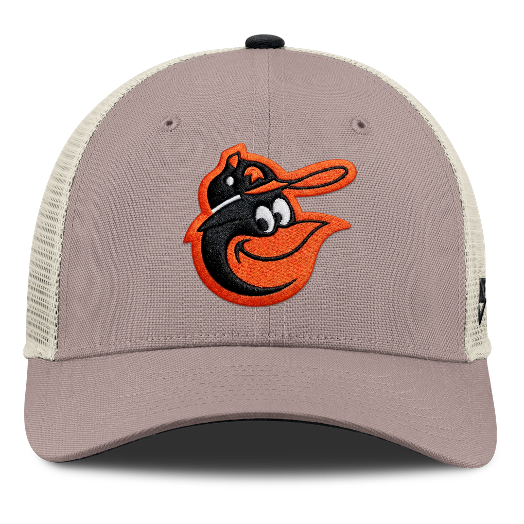 Baltimore Orioles Nike Rise Adjustable Trucker Hat - Khaki
