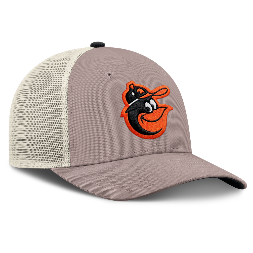Baltimore Orioles Nike Rise Adjustable Trucker Hat - Khaki