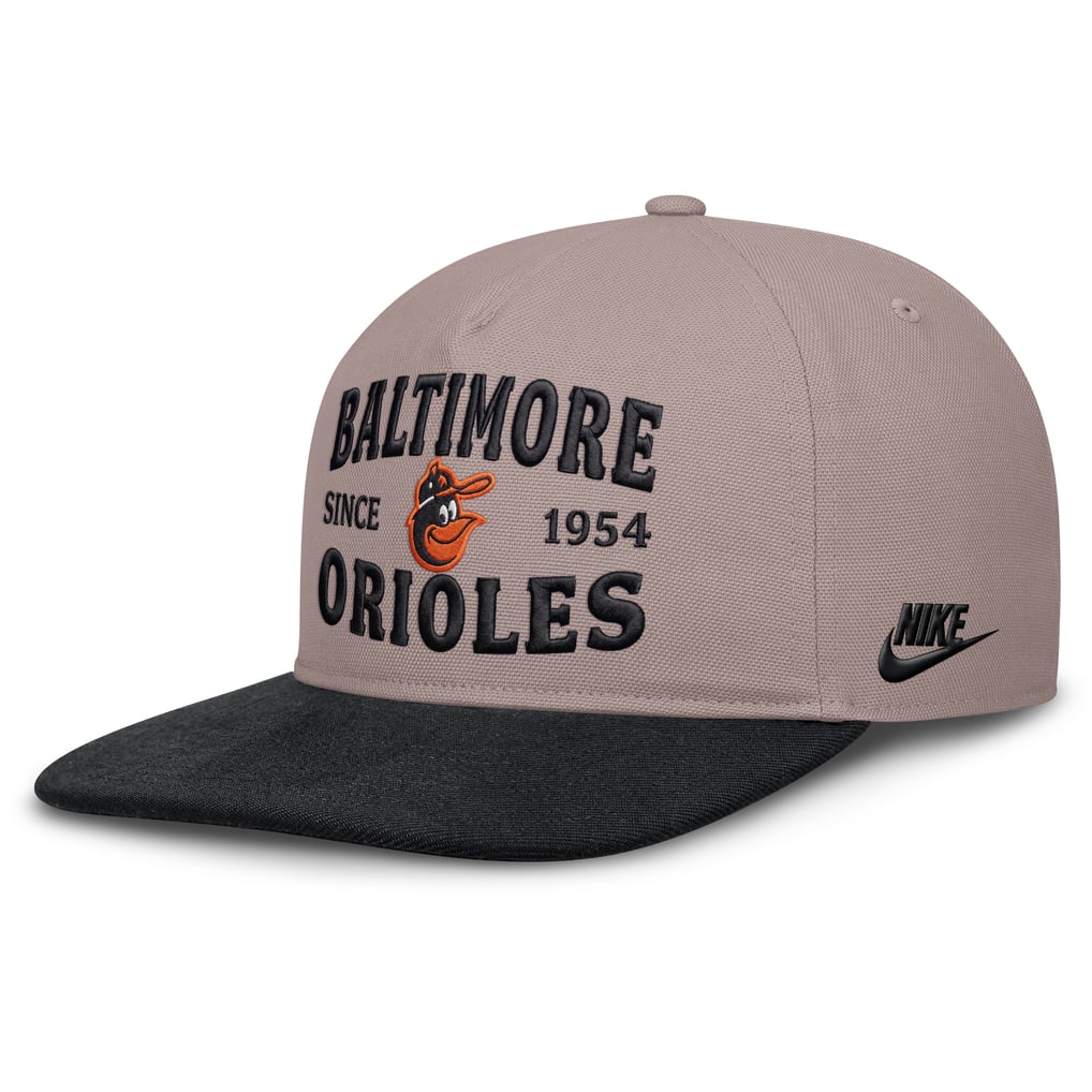 Baltimore Orioles Nike Cooperstown Pro 5-Panel Adjustable Hat - Light Brown/Black