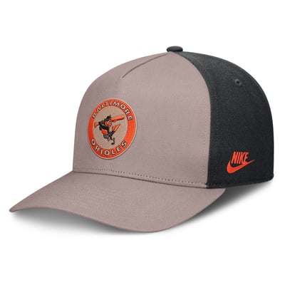 Baltimore Orioles Nike Cooperstown Rise A-Frame Adjustable Hat - Light Brown/Black