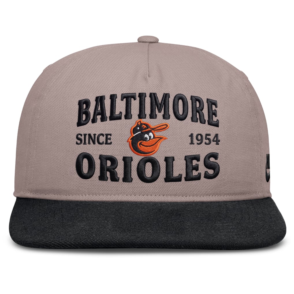Baltimore Orioles Nike Pro A-Frame Adjustable Hat - Light Brown/Black